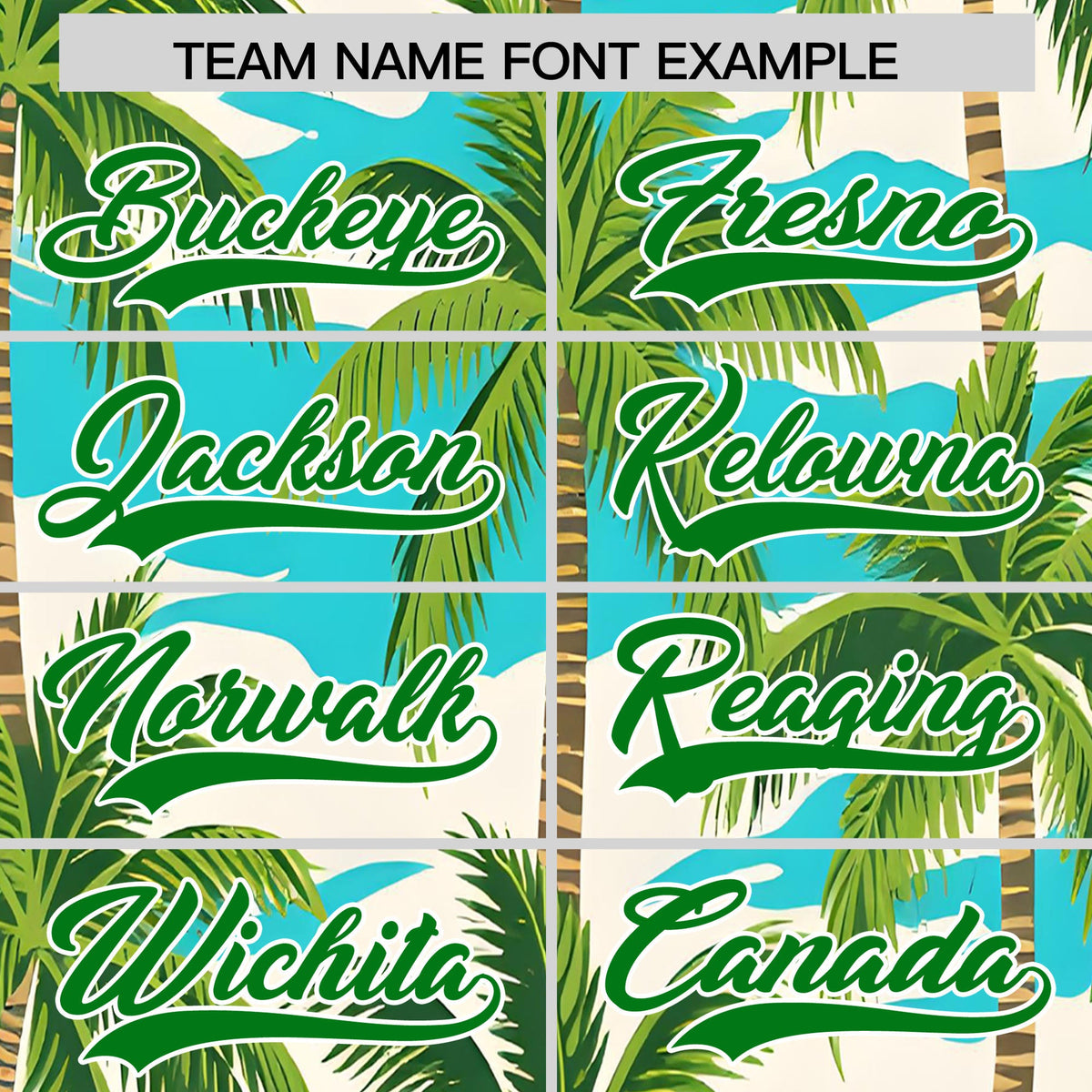 Custom Kelly Green White Palm Tree Pattern Graffiti Hawaiian Style Baseball Jersey| KXKSHOP
