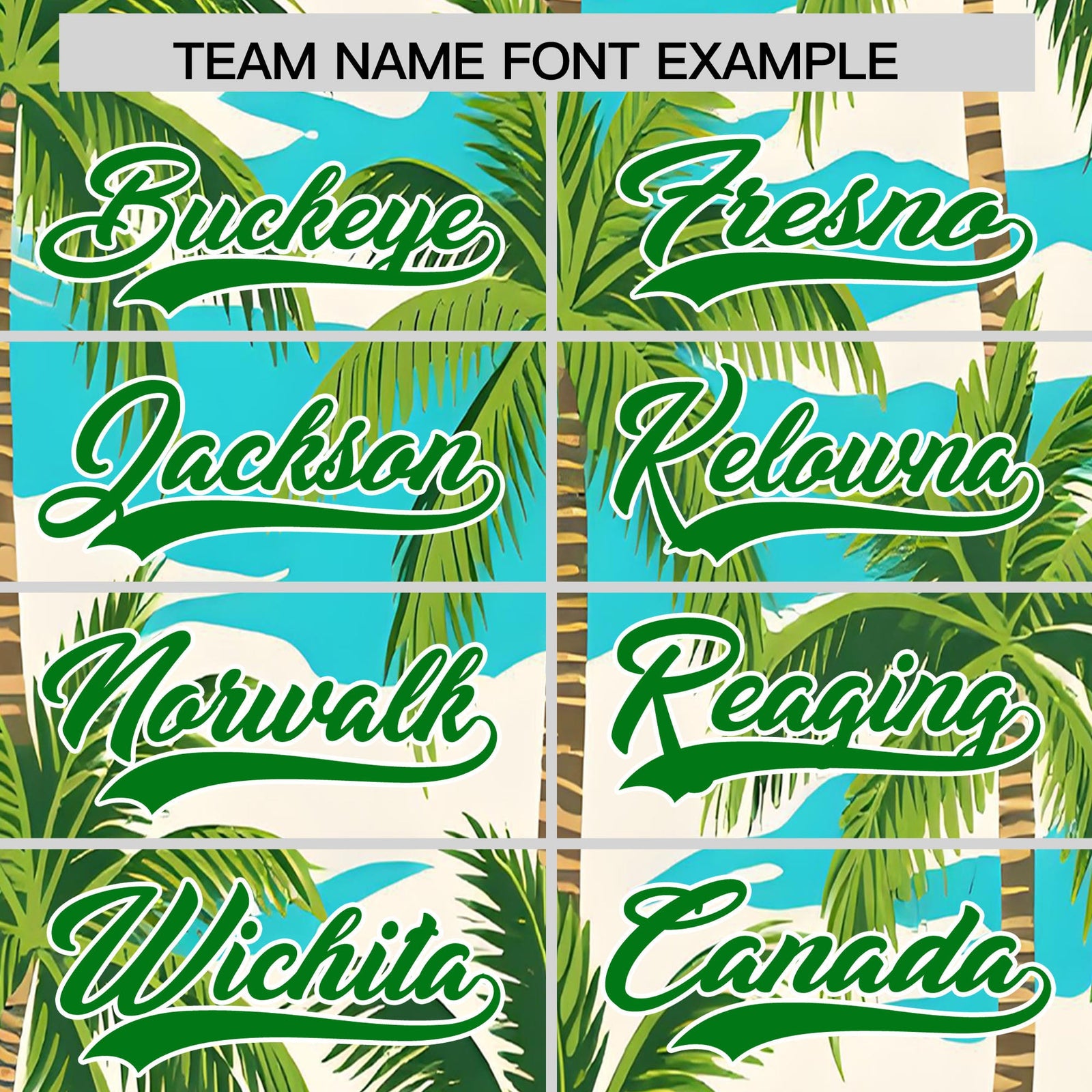 Custom Kelly Green White Palm Tree Pattern Graffiti Hawaiian Style Baseball Jersey| KXKSHOP