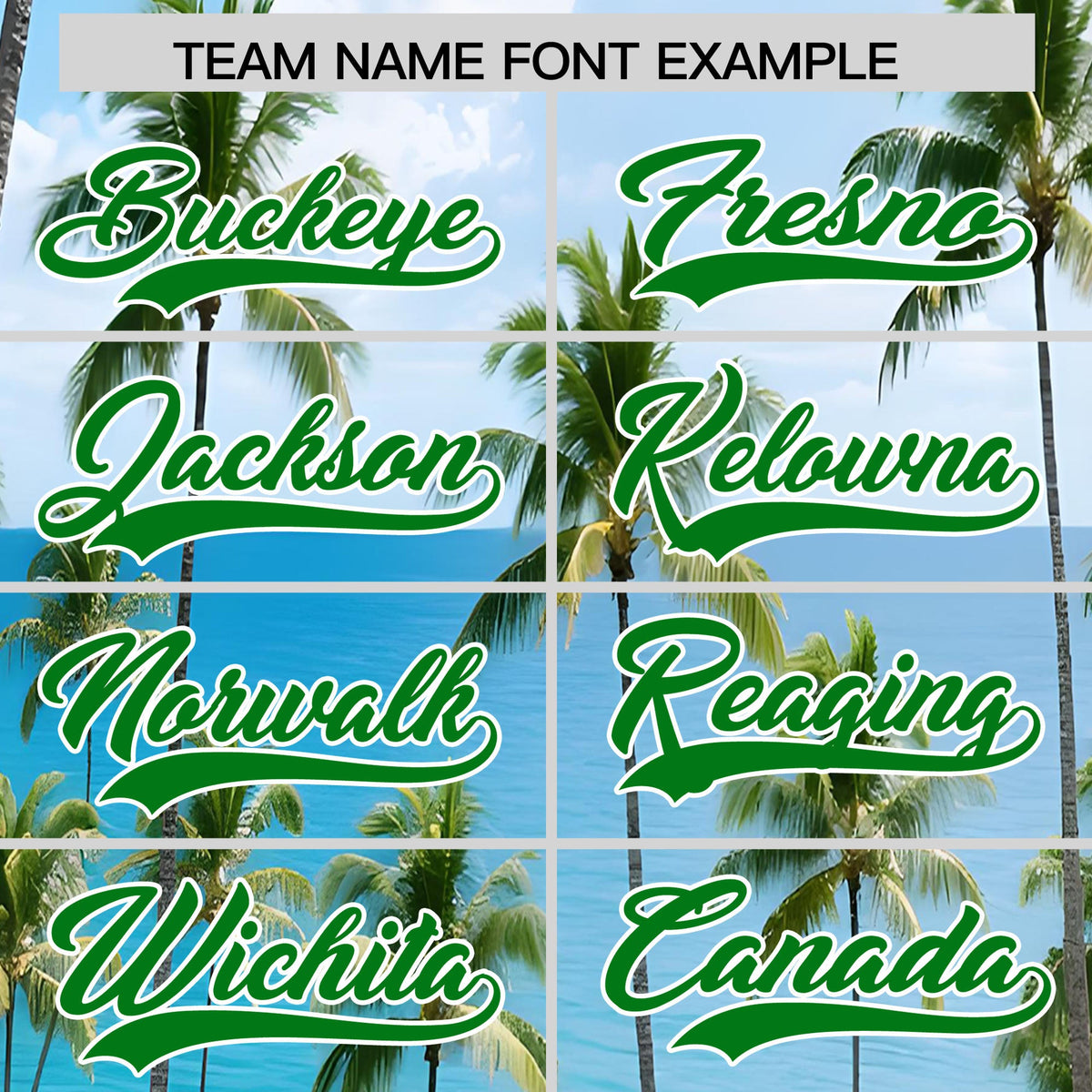 Custom Kelly Green White Seaside Palm Tree Pattern Graffiti Hawaiian Style Baseball Jersey| KXKSHOP