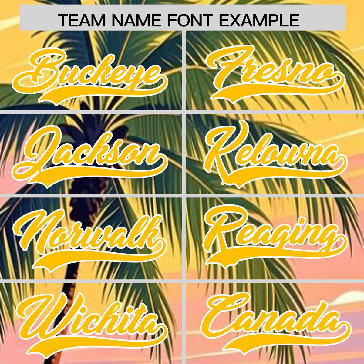 Custom Yellow White Palm Tree Pattern Graffiti Hawaiian Style Baseball Jersey| KXKSHOP