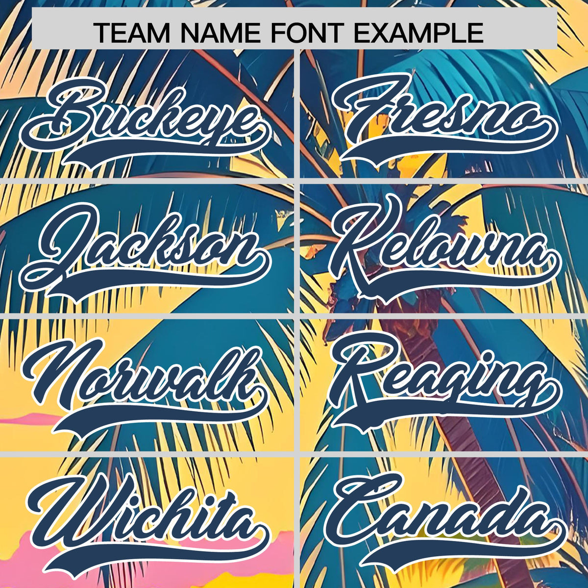 Custom Midnight Blue White Palm Tree Pattern Graffiti Hawaiian Style Baseball Jersey| KXKSHOP