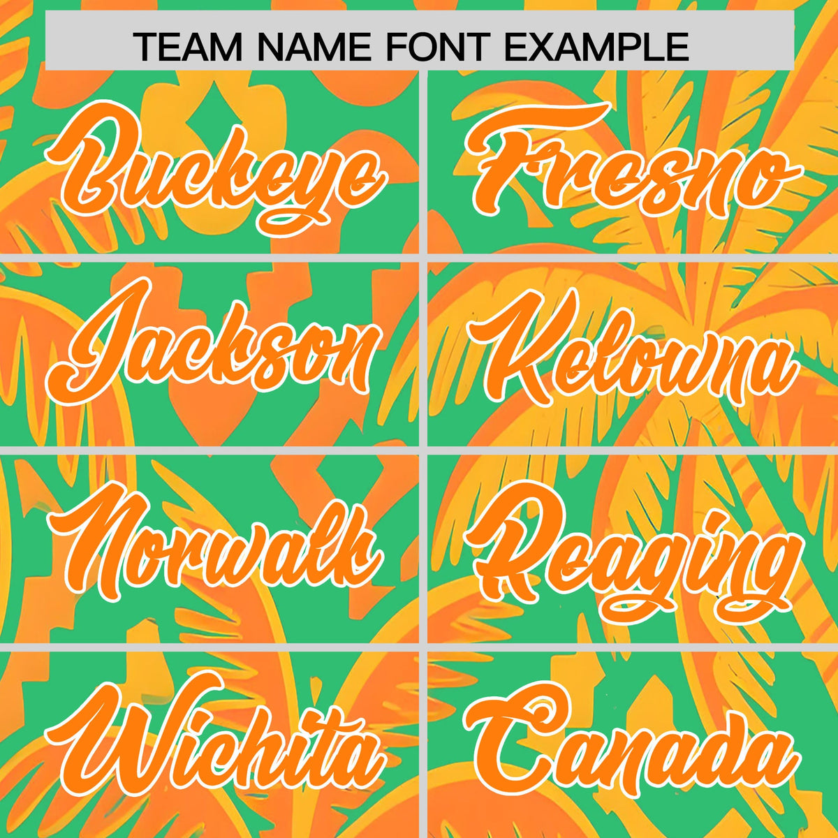 Custom White Orange Palm Tree Pattern Graffiti Hawaiian Style Baseball Jersey| KXKSHOP