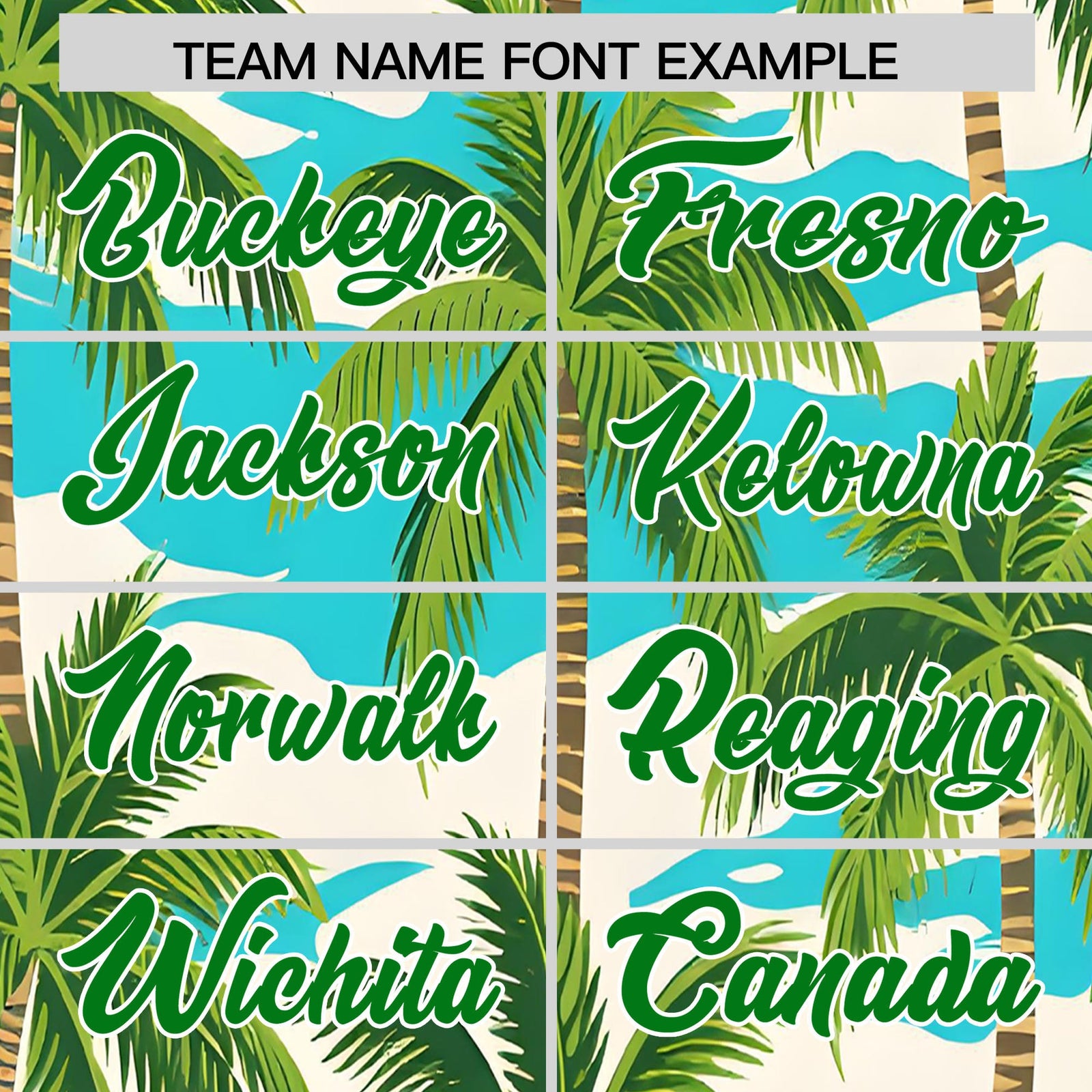 Custom Kelly Green White Palm Tree Pattern Graffiti Hawaiian Style Baseball Jersey| KXKSHOP