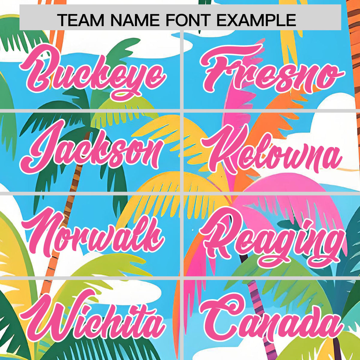 Custom Pink White Seaside Palm Tree Pattern Graffiti Hawaiian Style Baseball Jersey| KXKSHOP