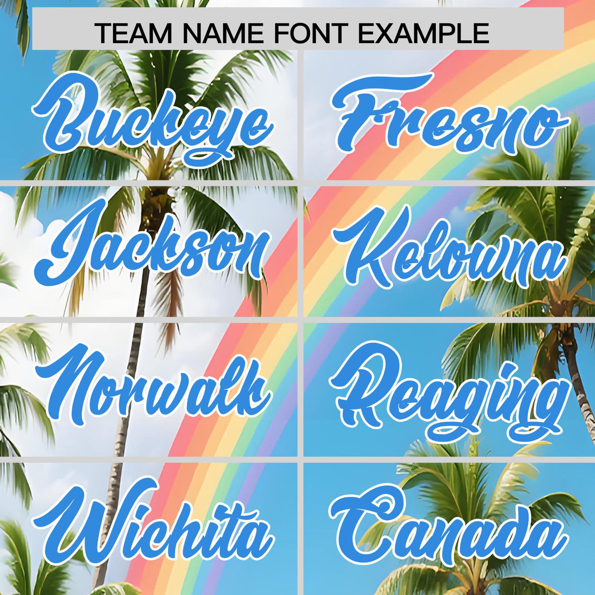 Custom Light Blue White Palm Tree Pattern Graffiti Hawaiian Style Baseball Jersey| KXKSHOP