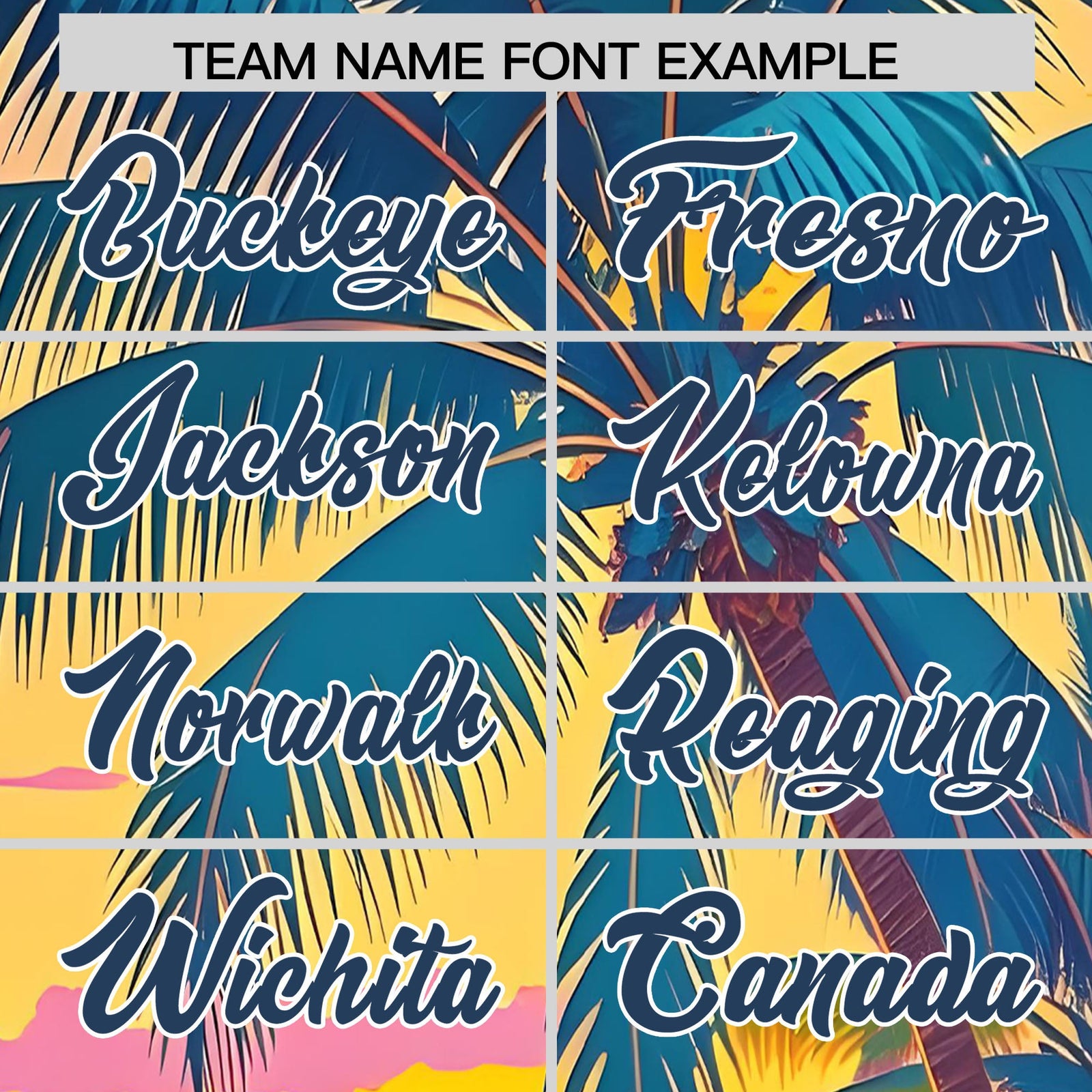 Custom Midnight Blue White Palm Tree Pattern Graffiti Hawaiian Style Baseball Jersey| KXKSHOP