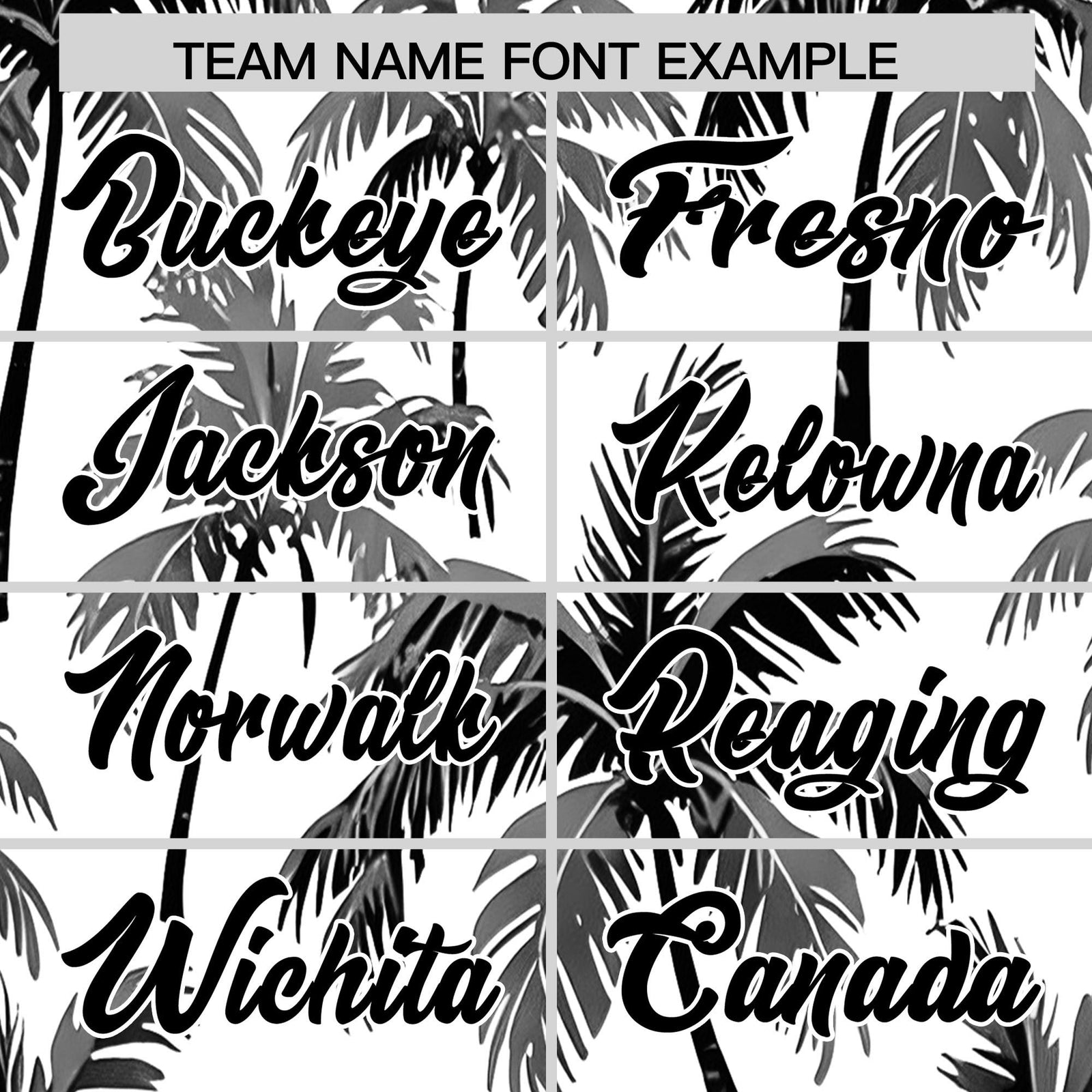 Custom Black White Palm Tree Pattern Graffiti Hawaiian Style Baseball Jersey| KXKSHOP