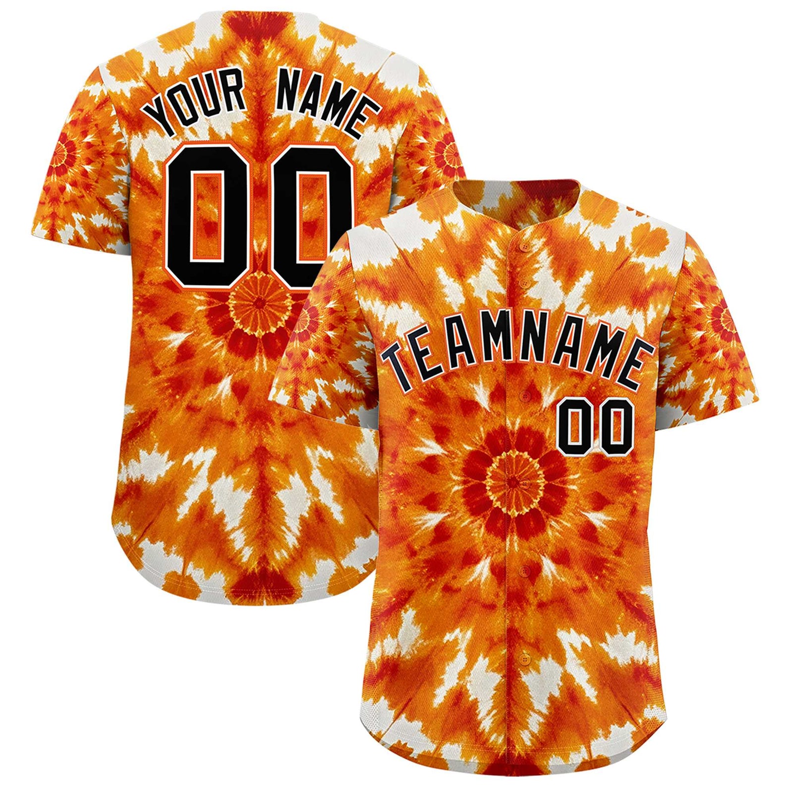 Custom Multi Color Tie-Dye Graffiti Pattern Authentic Baseball Jersey