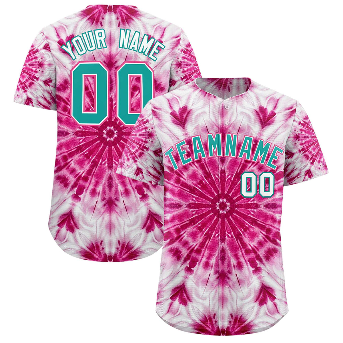 Custom Multi Color Tie-Dye Graffiti Pattern Authentic Baseball Jersey