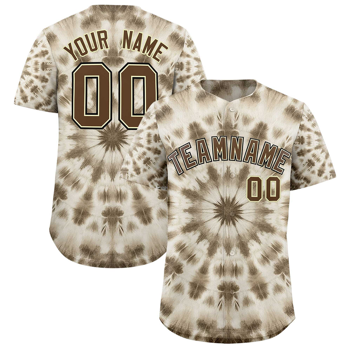 Custom Multi Color Tie-Dye Graffiti Pattern Authentic Baseball Jersey