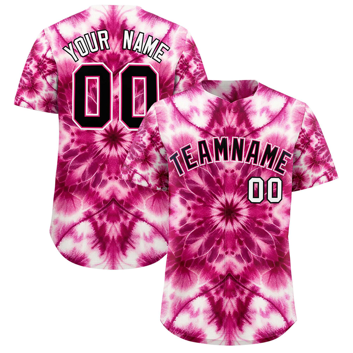 Custom Multi Color Tie-Dye Graffiti Pattern Authentic Baseball Jersey