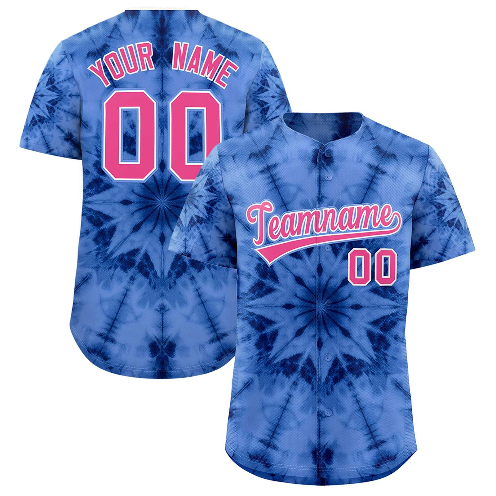 Custom Multi Color Tie-Dye Graffiti Pattern Authentic Baseball Jersey