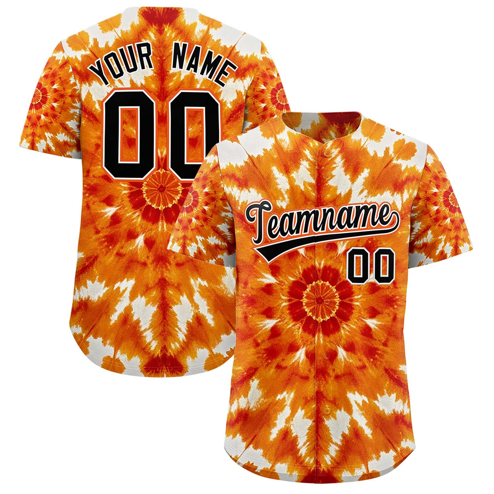 Custom Multi Color Tie-Dye Graffiti Pattern Authentic Baseball Jersey