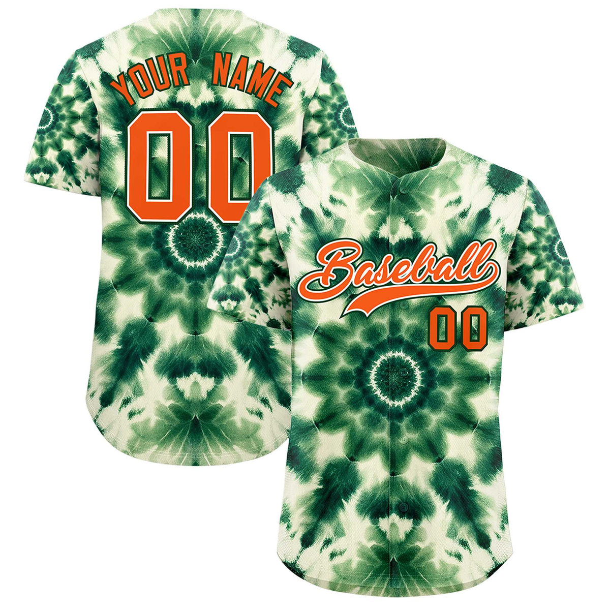 Custom Multi Color Tie-Dye Graffiti Pattern Authentic Baseball Jersey