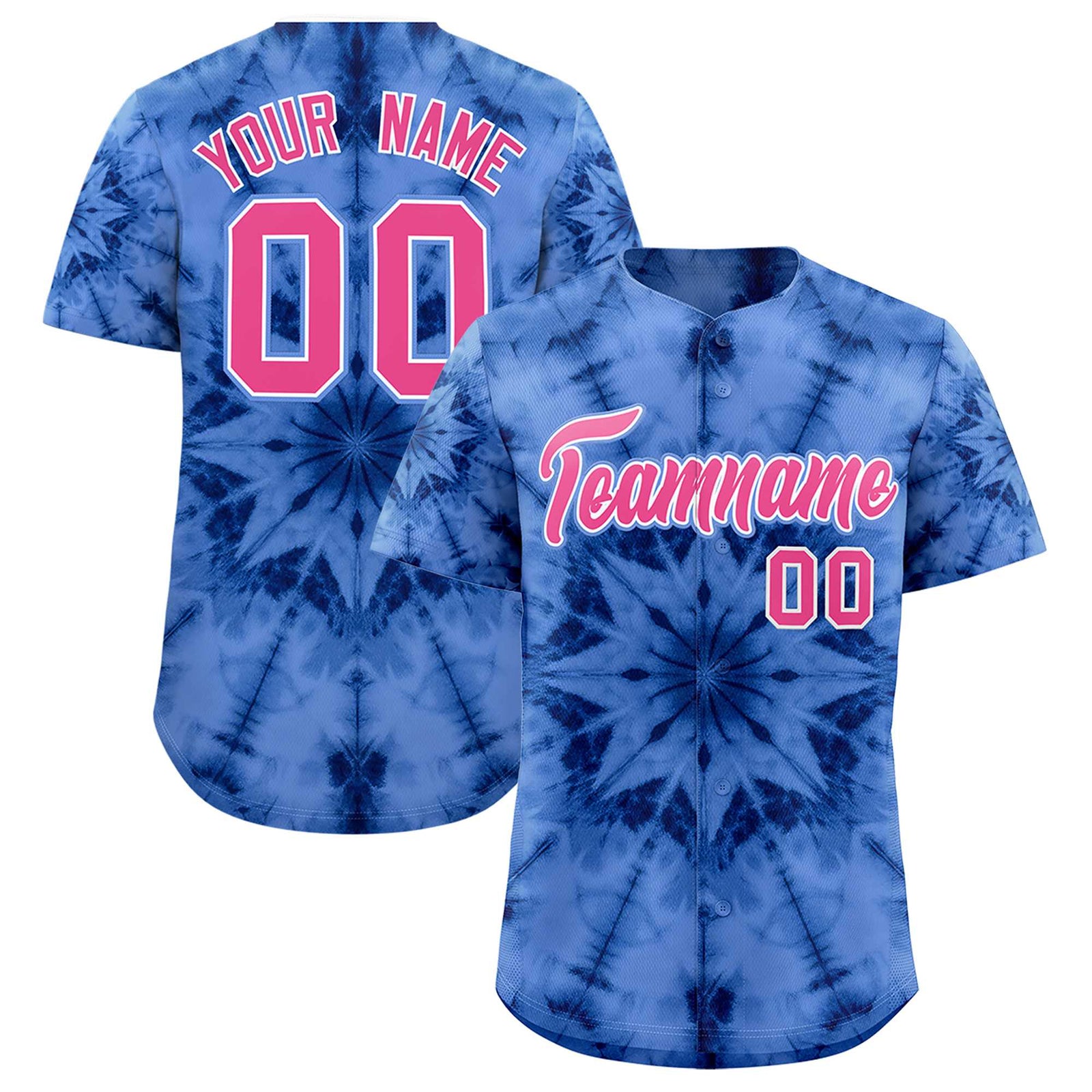 Custom Multi Color Tie-Dye Graffiti Pattern Authentic Baseball Jersey