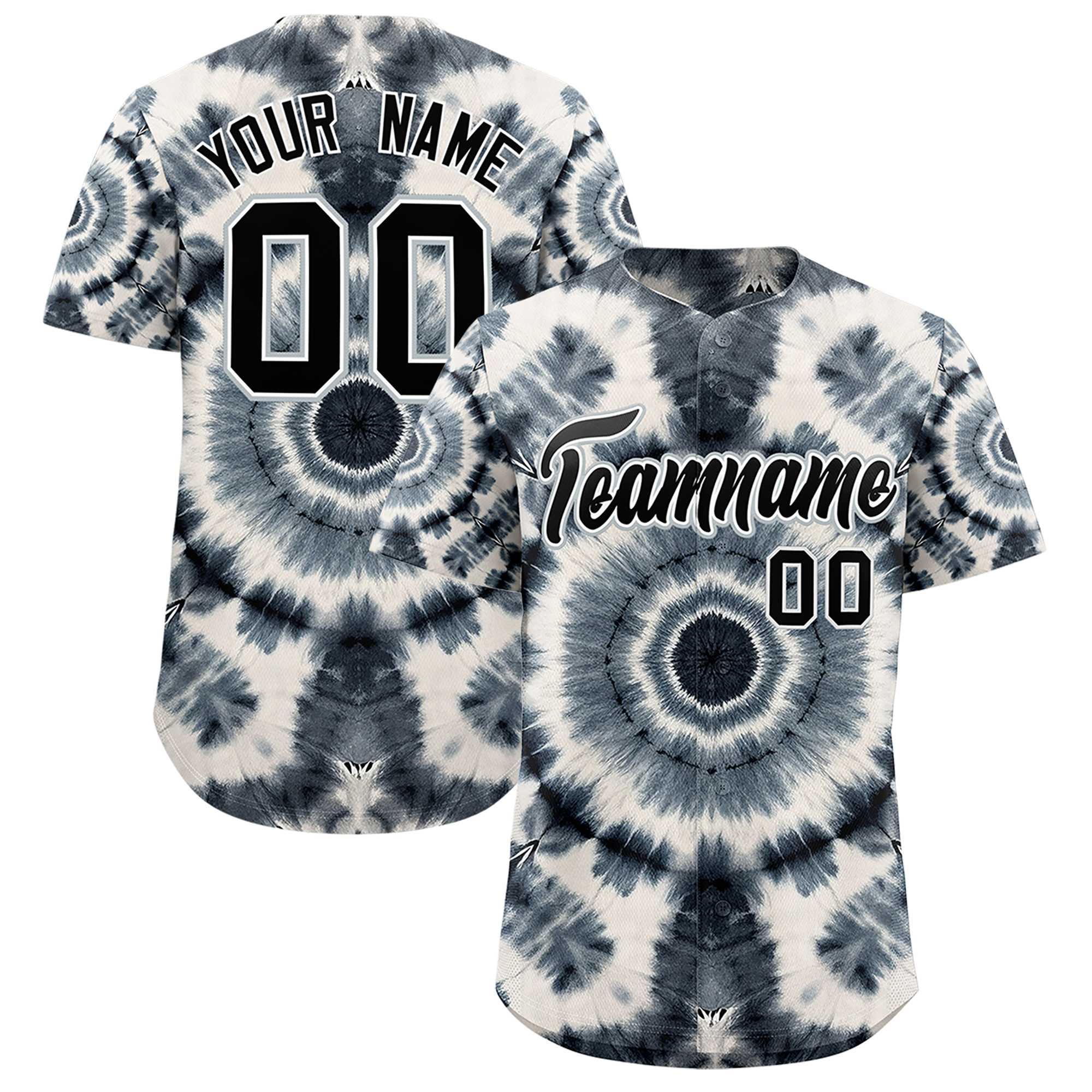 Custom Multi Color Tie-Dye Graffiti Pattern Authentic Baseball Jersey