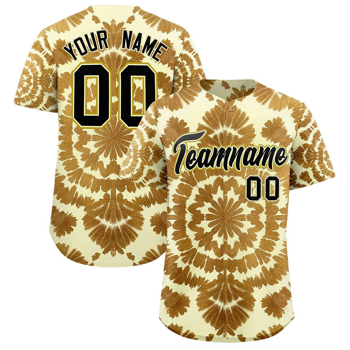 Custom Multi Color Tie-Dye Graffiti Pattern Authentic Baseball Jersey