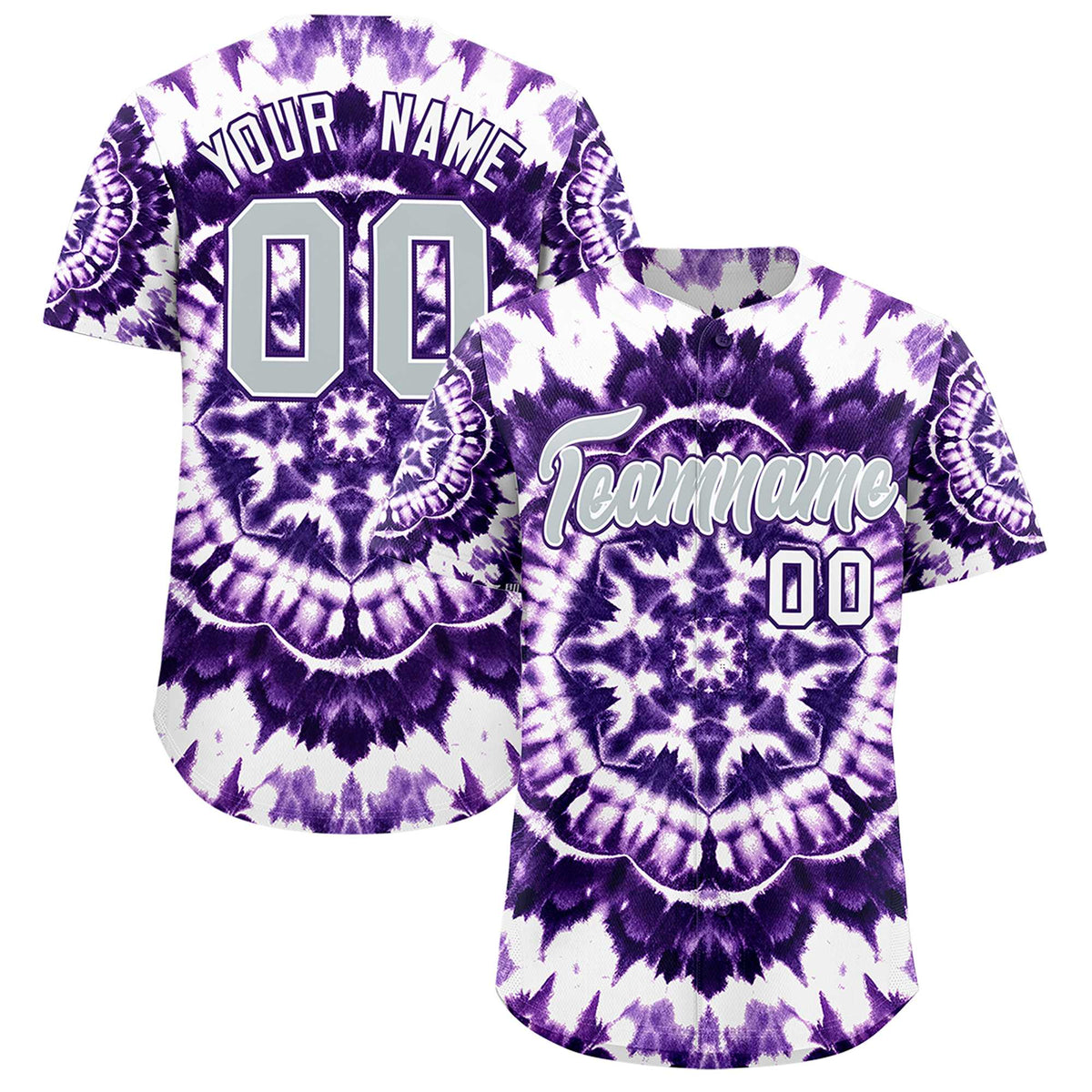 Custom Multi Color Tie-Dye Graffiti Pattern Authentic Baseball Jersey