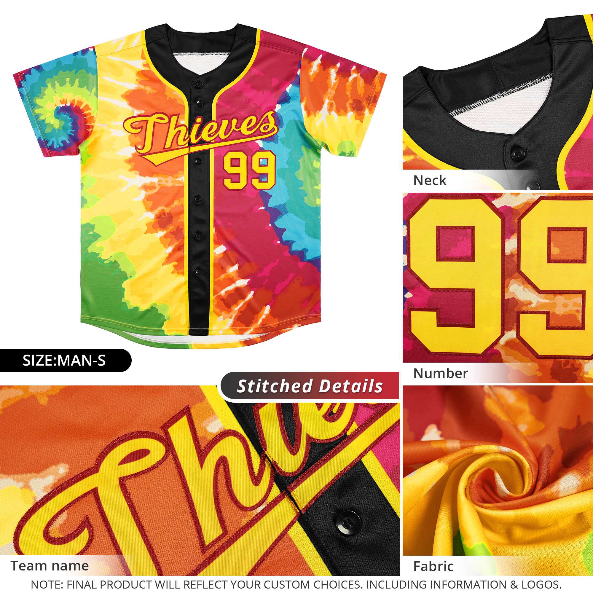 Custom Pink Tie-Dye Graffiti Pattern Authentic Baseball Jersey