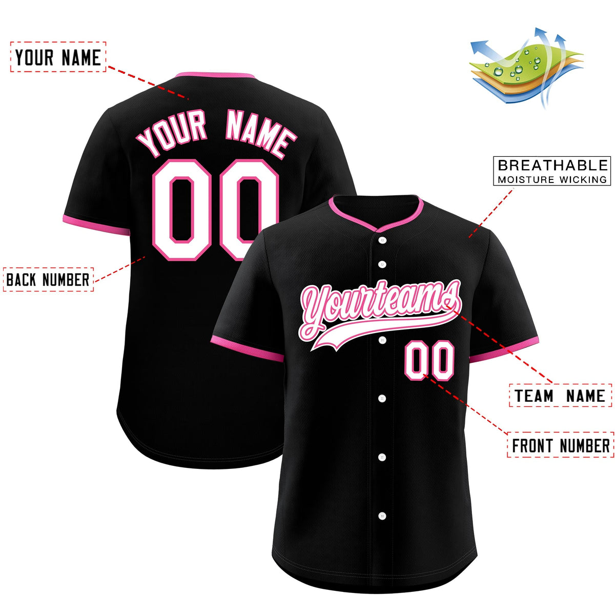 Custom Black Rose Red White Classic Style Stitched Sports Uniform For Men Women Youth Personalized Lightweight Baseball Jersey| KXKSHOP