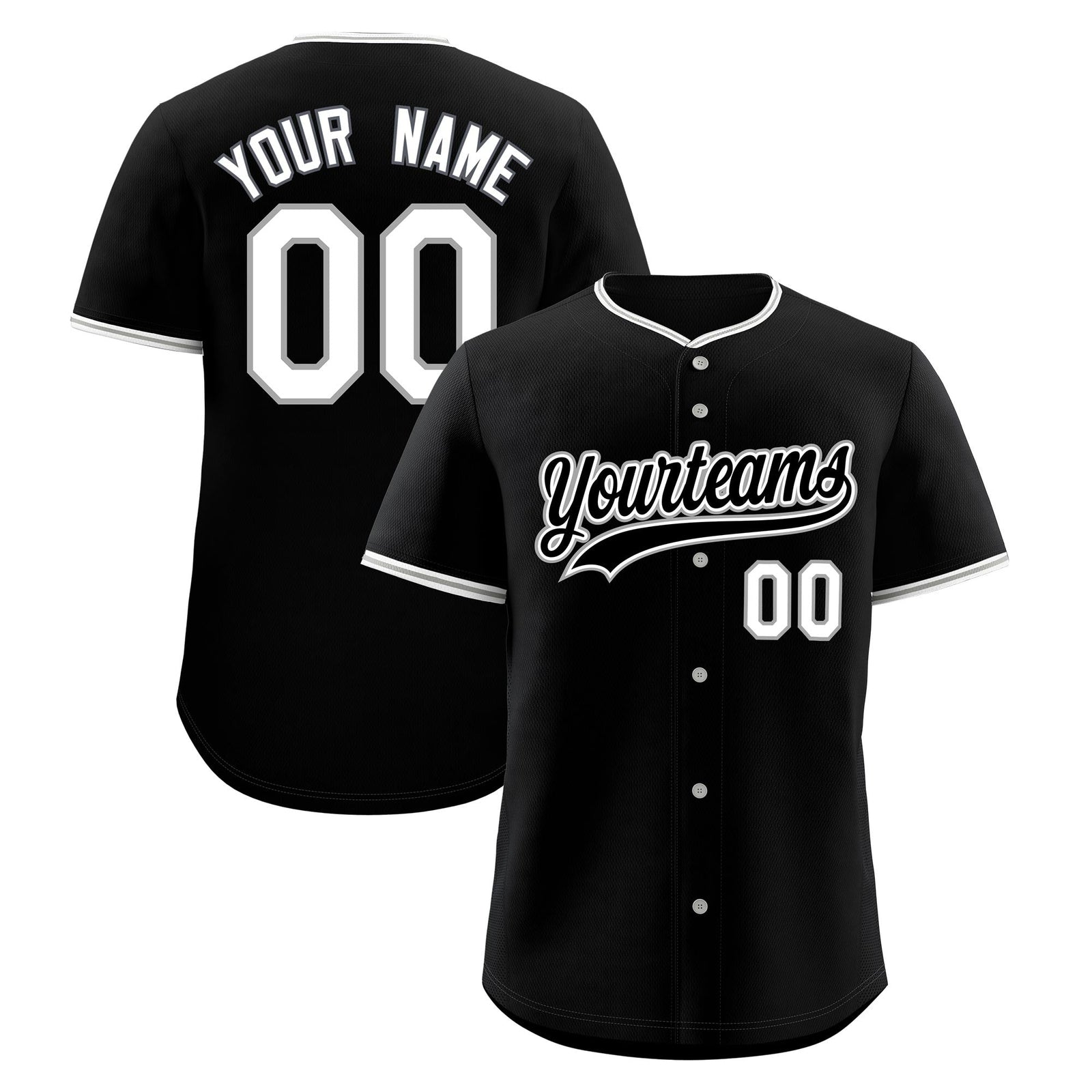 Custom Black Gray White Classic Style Stitched Sports Uniform For Men Women Youth Personalized Quick Dry Baseball Jersey| KXKSHOP