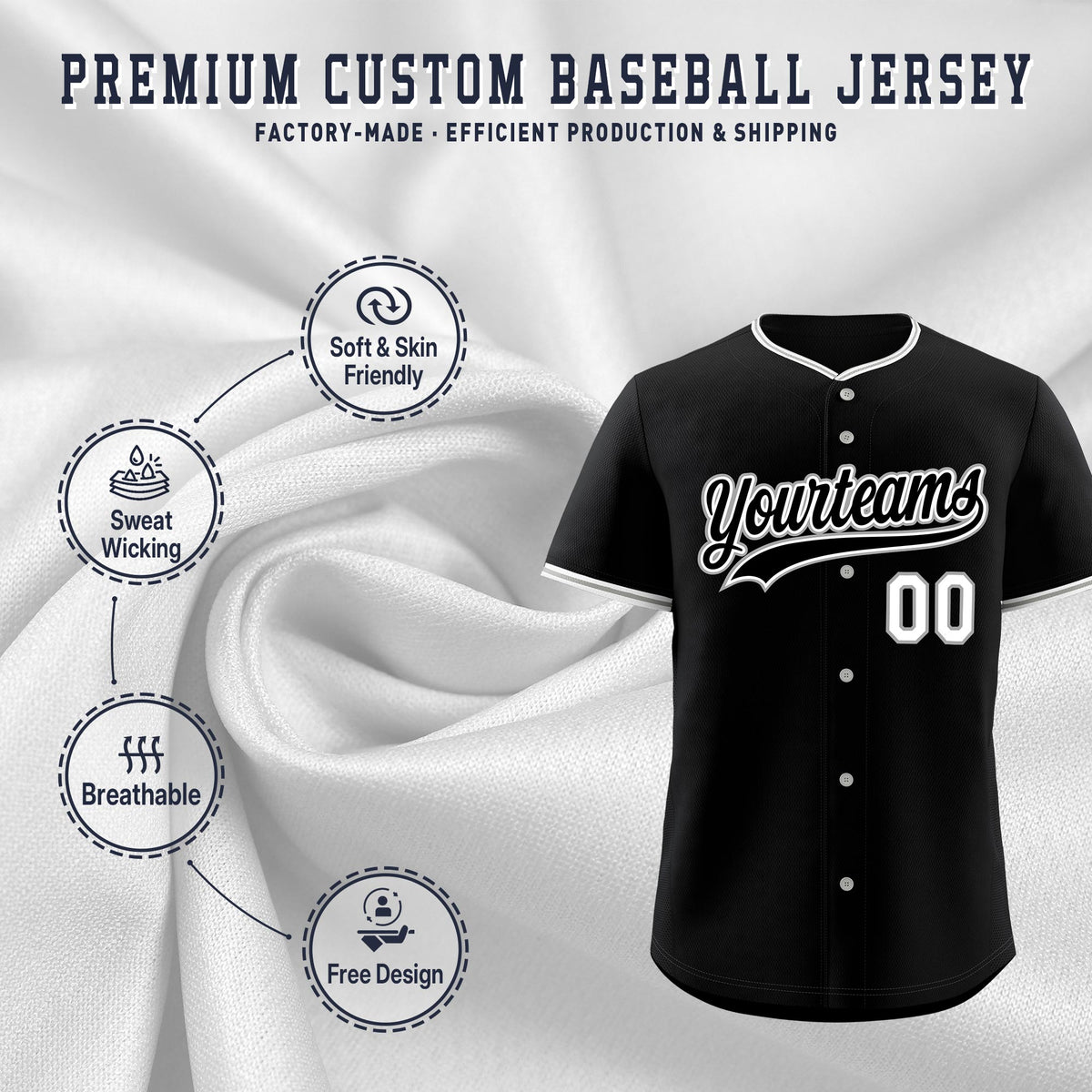 Custom Black Gray White Classic Style Stitched Sports Uniform For Men Women Youth Personalized Quick Dry Baseball Jersey| KXKSHOP