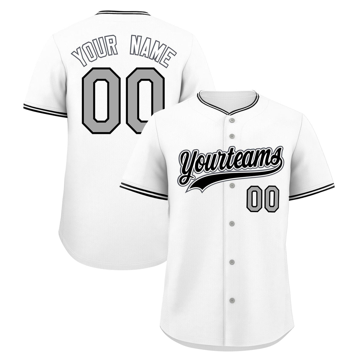 Custom White Black Gray Classic Style Stitched Sports Uniform For Men Women Youth Personalized Lightweight Baseball Jersey| KXKSHOP