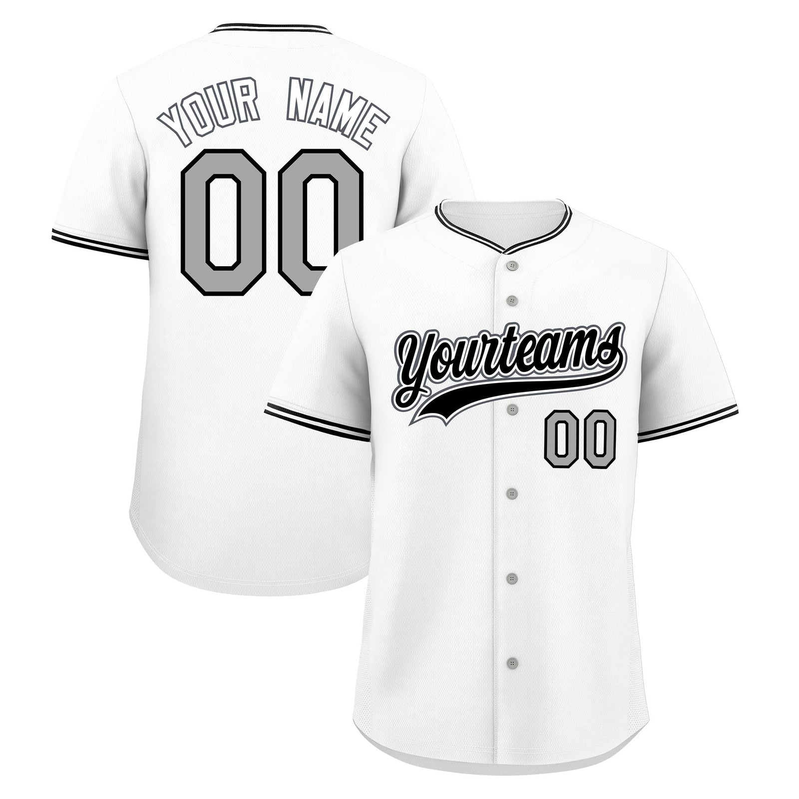 Custom White Black Gray Classic Style Stitched Sports Uniform For Men Women Youth Personalized Lightweight Baseball Jersey| KXKSHOP