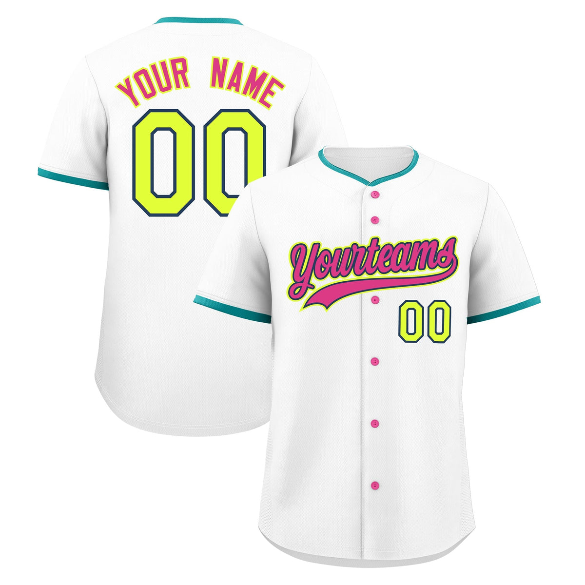 Custom White Fluorescent Green Midnight Blue Classic Style Stitched Sports Uniform For Men Women Youth Personalized Quick Dry Baseball Jersey| KXKSHOP