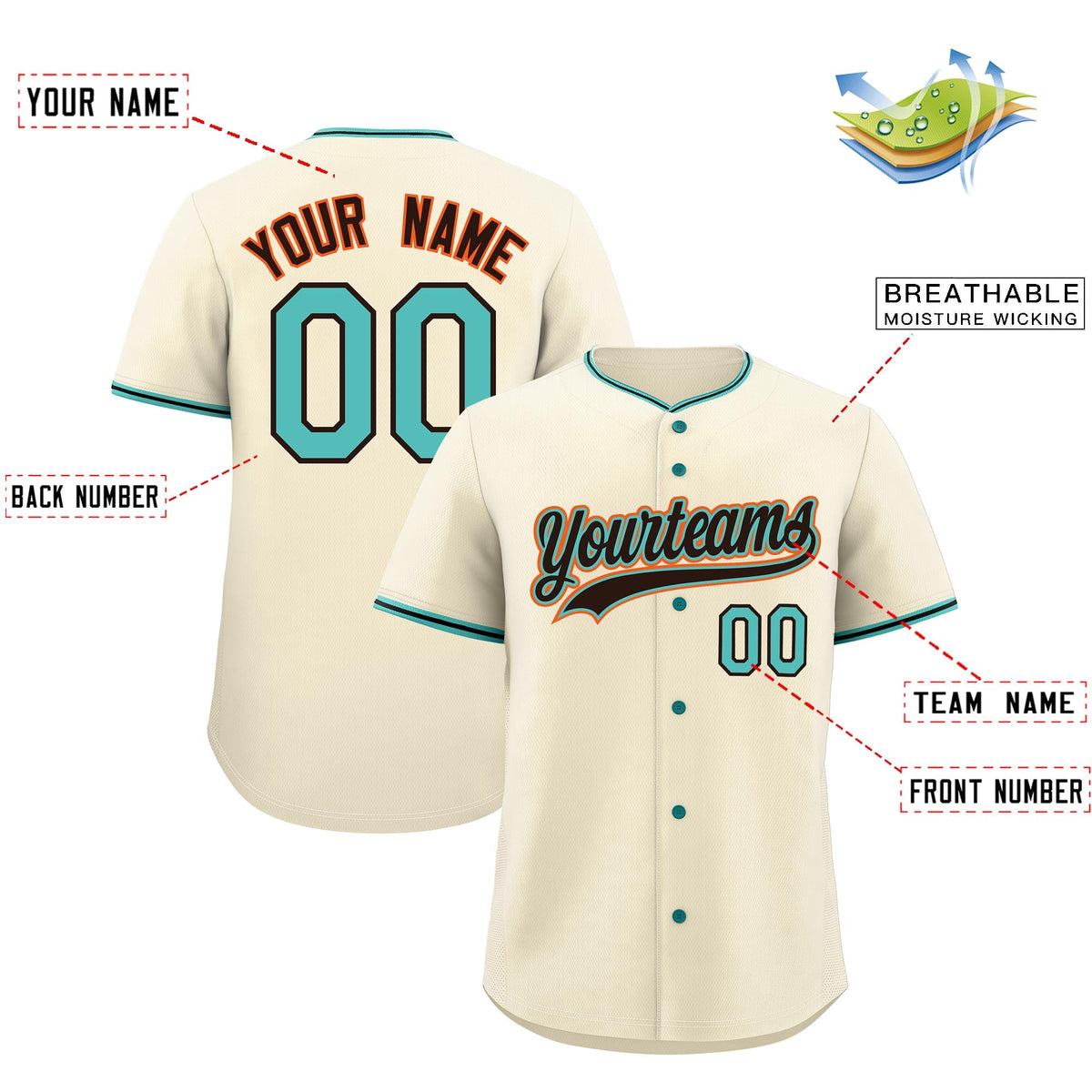 Custom Black Teal Brown Classic Style Stitched Sports Uniform For Men Women Youth Personalized Lightweight Baseball Jersey| KXKSHOP