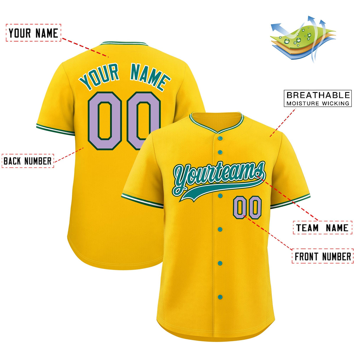 Custom Yellow White Green Classic Style Stitched Sports Uniform For Men Women Youth Personalized Quick Dry Baseball Jersey| KXKSHOP