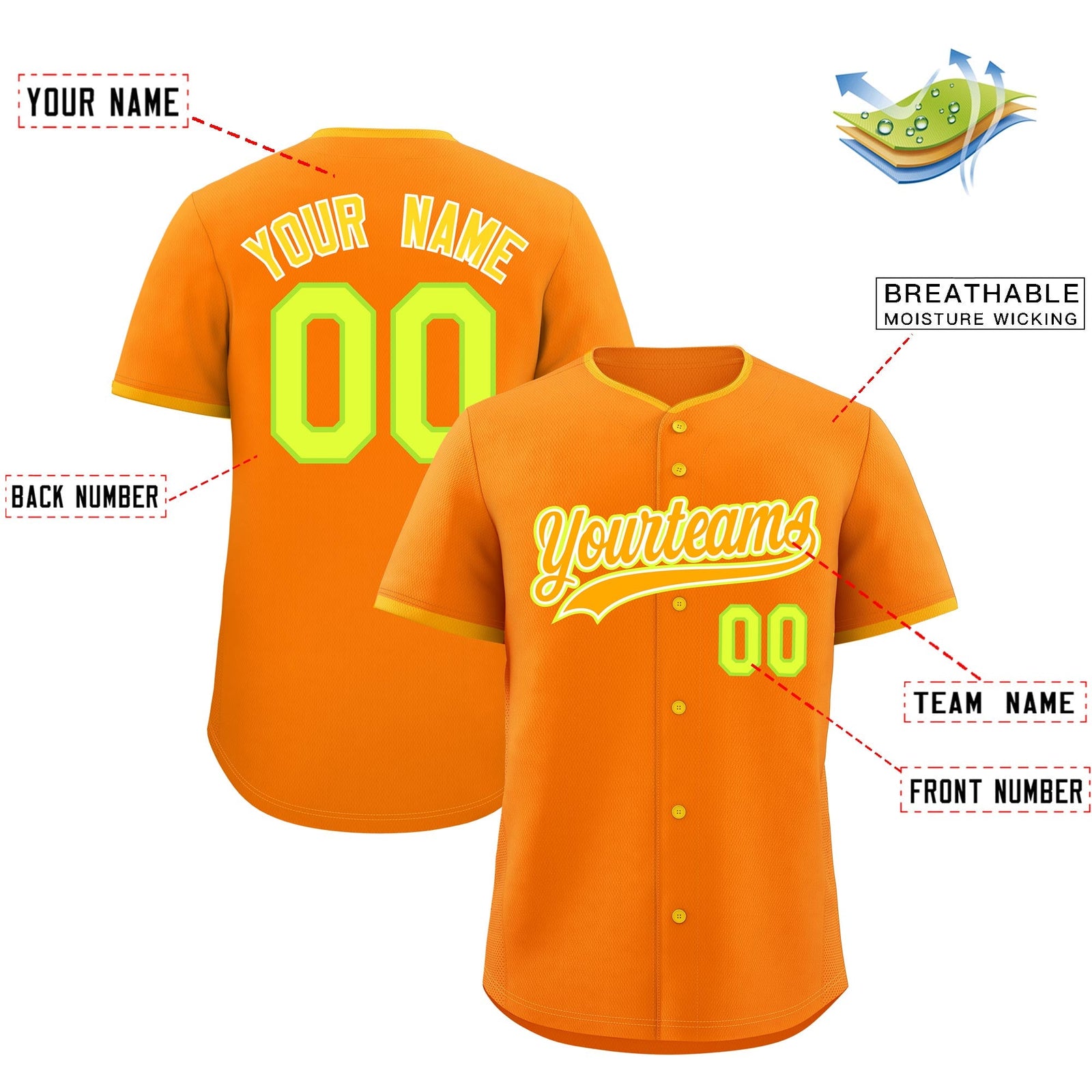 Custom Orange Yellow White Classic Style Stitched Sports Uniform For Men Women Youth Personalized Quick Dry Baseball Jersey| KXKSHOP