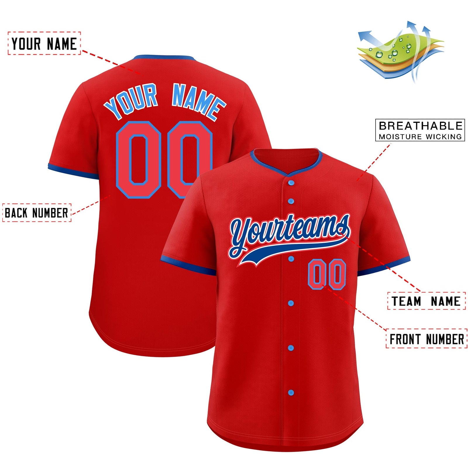 Custom Red Royal White Classic Style Stitched Sports Uniform For Men Women Youth Personalized Lightweight Baseball Jersey| KXKSHOP