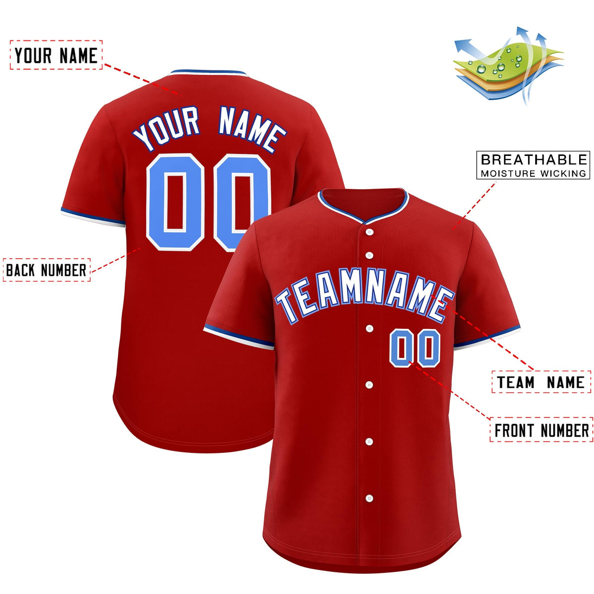 Custom Red White Royal Classic Style Stitched Sports Uniform For Men Women Youth Personalized Lightweight Baseball Jersey| KXKSHOP