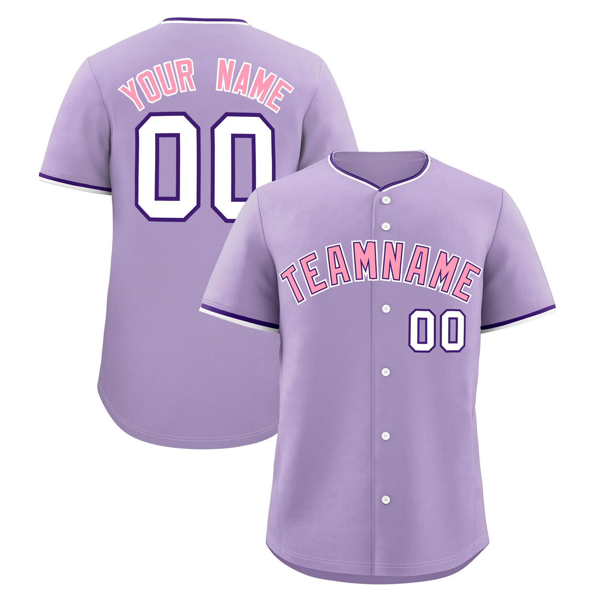 Custom Light Purple White Purple Classic Style Stitched Sports Uniform For Men Women Youth Personalized Quick Dry Baseball Jersey| KXKSHOP
