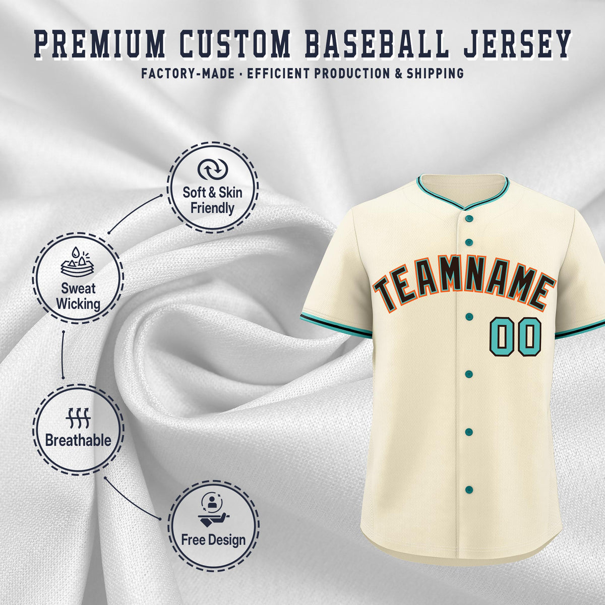 Custom Black Teal Brown Classic Style Stitched Sports Uniform For Men Women Youth Personalized Lightweight Baseball Jersey| KXKSHOP