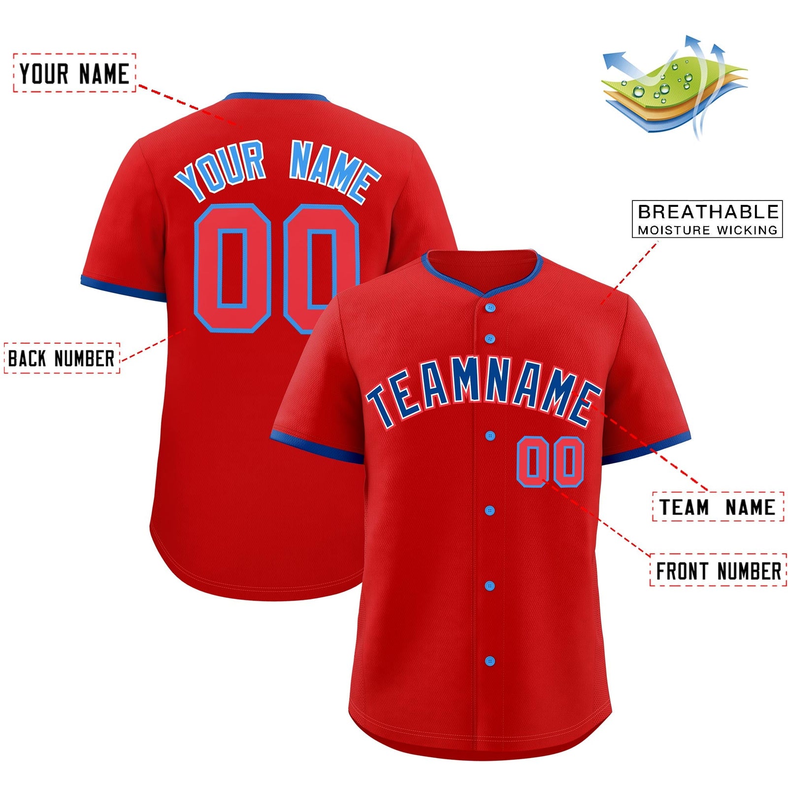 Custom Red Royal White Classic Style Stitched Sports Uniform For Men Women Youth Personalized Lightweight Baseball Jersey| KXKSHOP