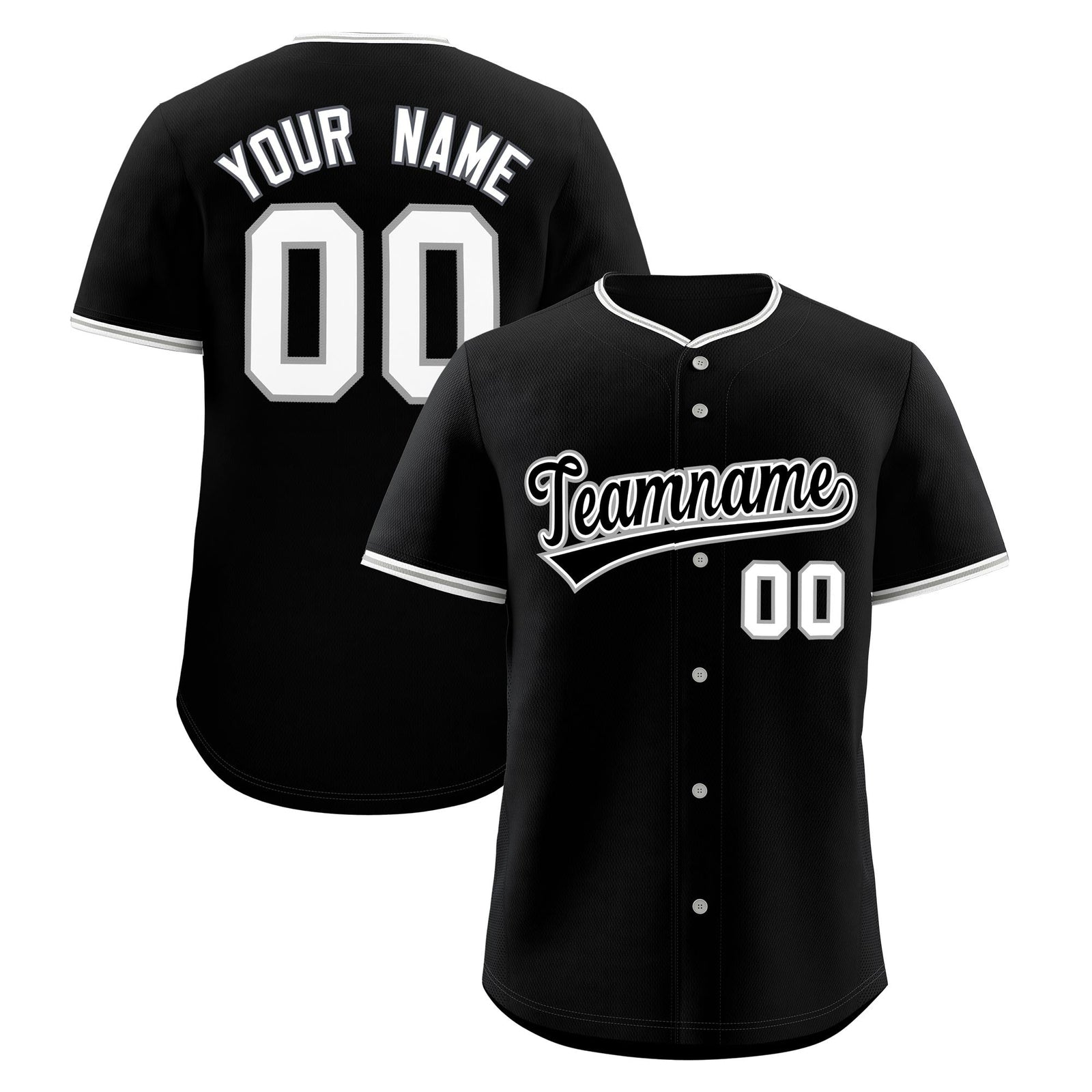 Custom Black Gray White Classic Style Stitched Sports Uniform For Men Women Youth Personalized Quick Dry Baseball Jersey| KXKSHOP