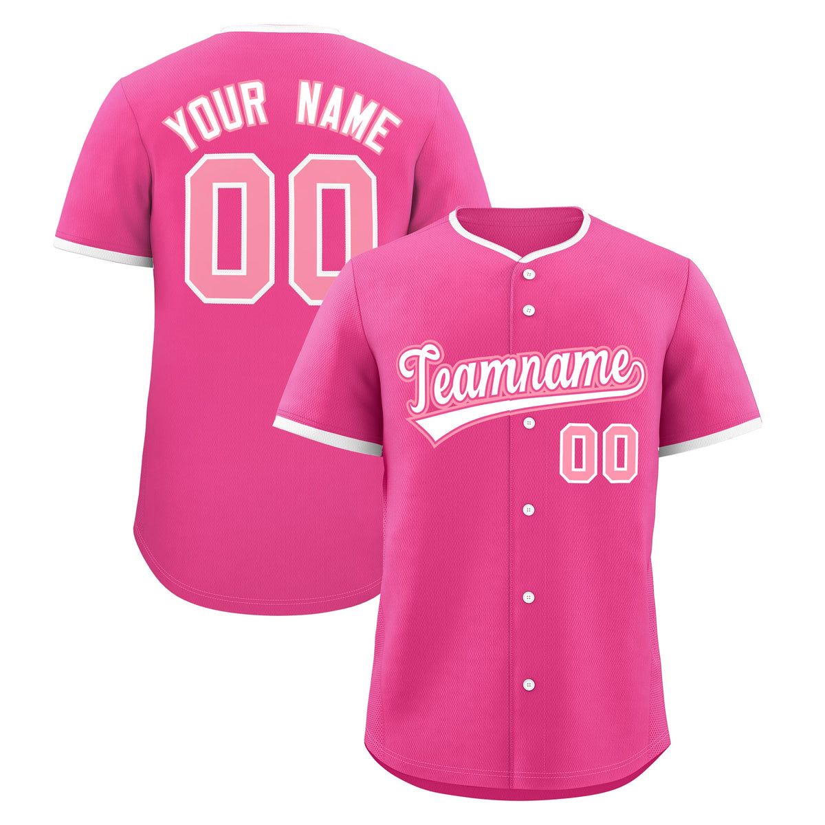 Custom Pink White Light Pink Classic Style Stitched Sports Uniform For Men Women Youth Personalized Lightweight Baseball Jersey| KXKSHOP