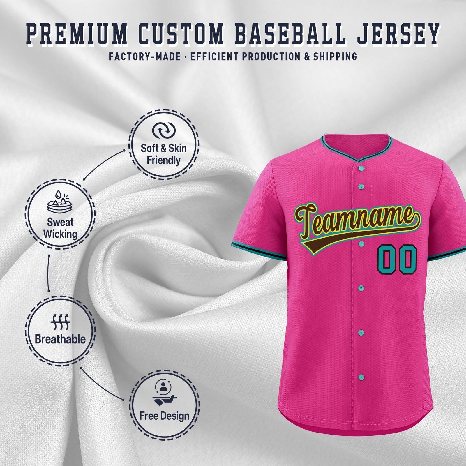 Custom Rose Red Black Teal Classic Style Stitched Sports Uniform For Men Women Youth Personalized Quick Dry Baseball Jersey| KXKSHOP