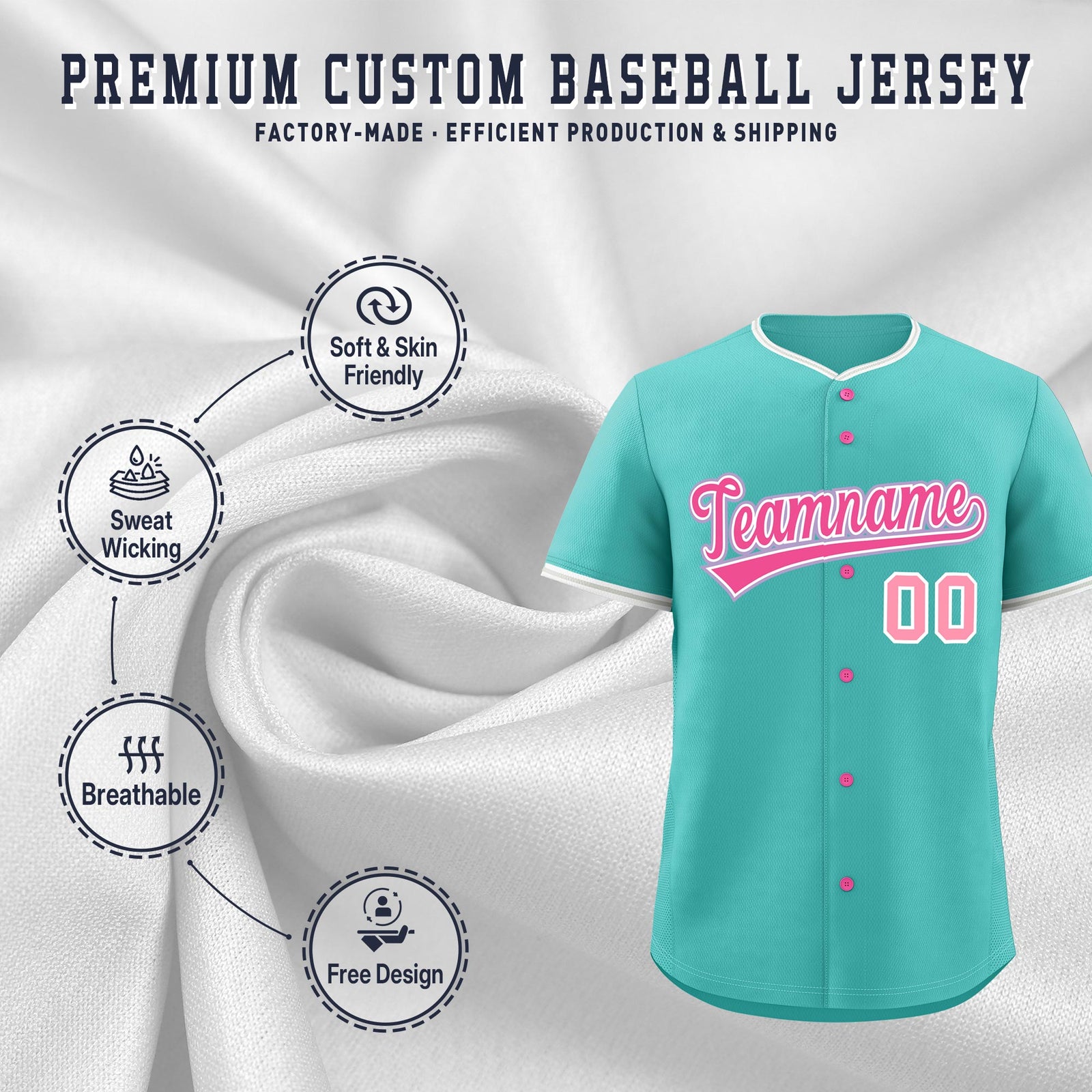 Custom Teal Gray White Classic Style Stitched Sports Uniform For Men Women Youth Personalized Quick Dry Baseball Jersey| KXKSHOP