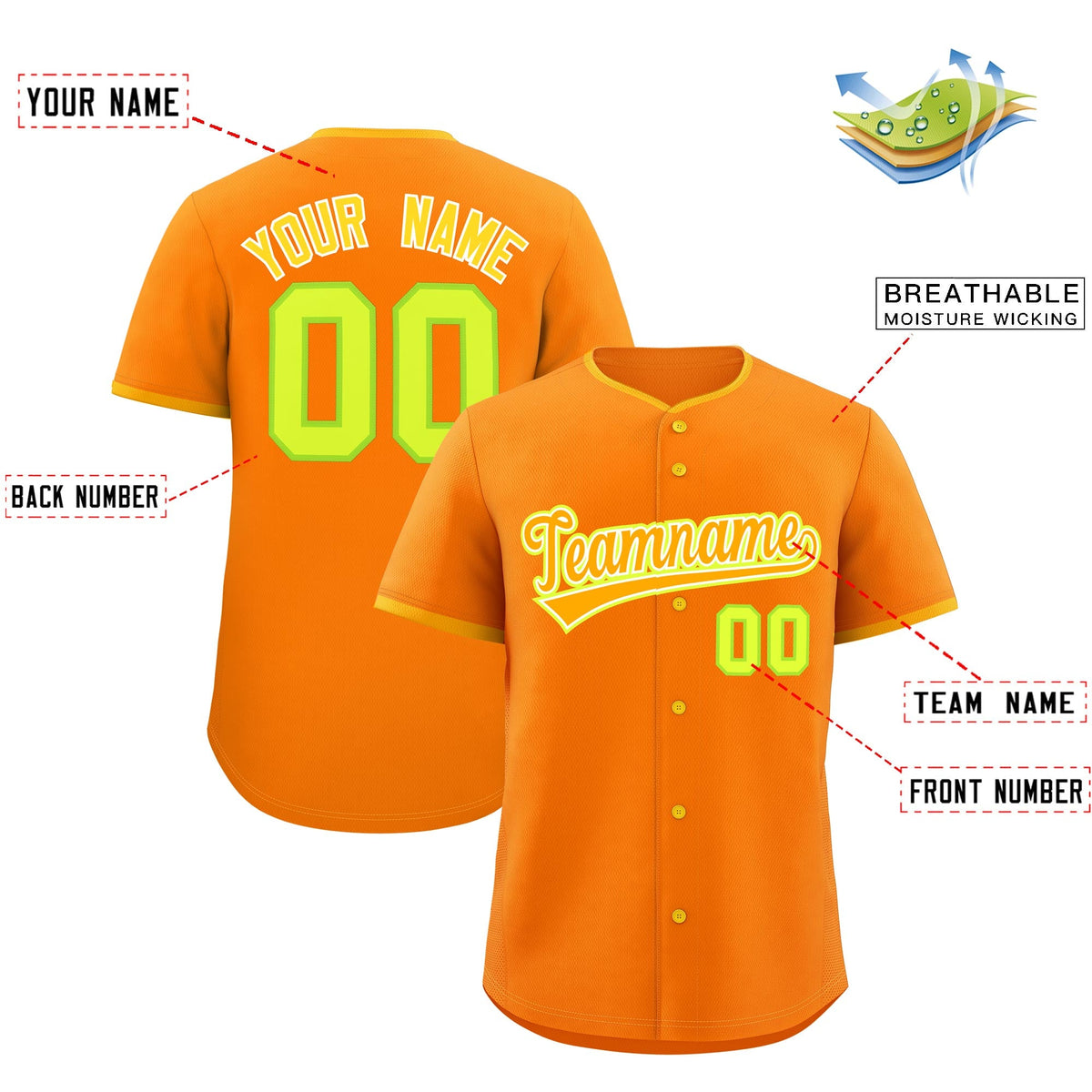 Custom Orange Yellow White Classic Style Stitched Sports Uniform For Men Women Youth Personalized Quick Dry Baseball Jersey| KXKSHOP