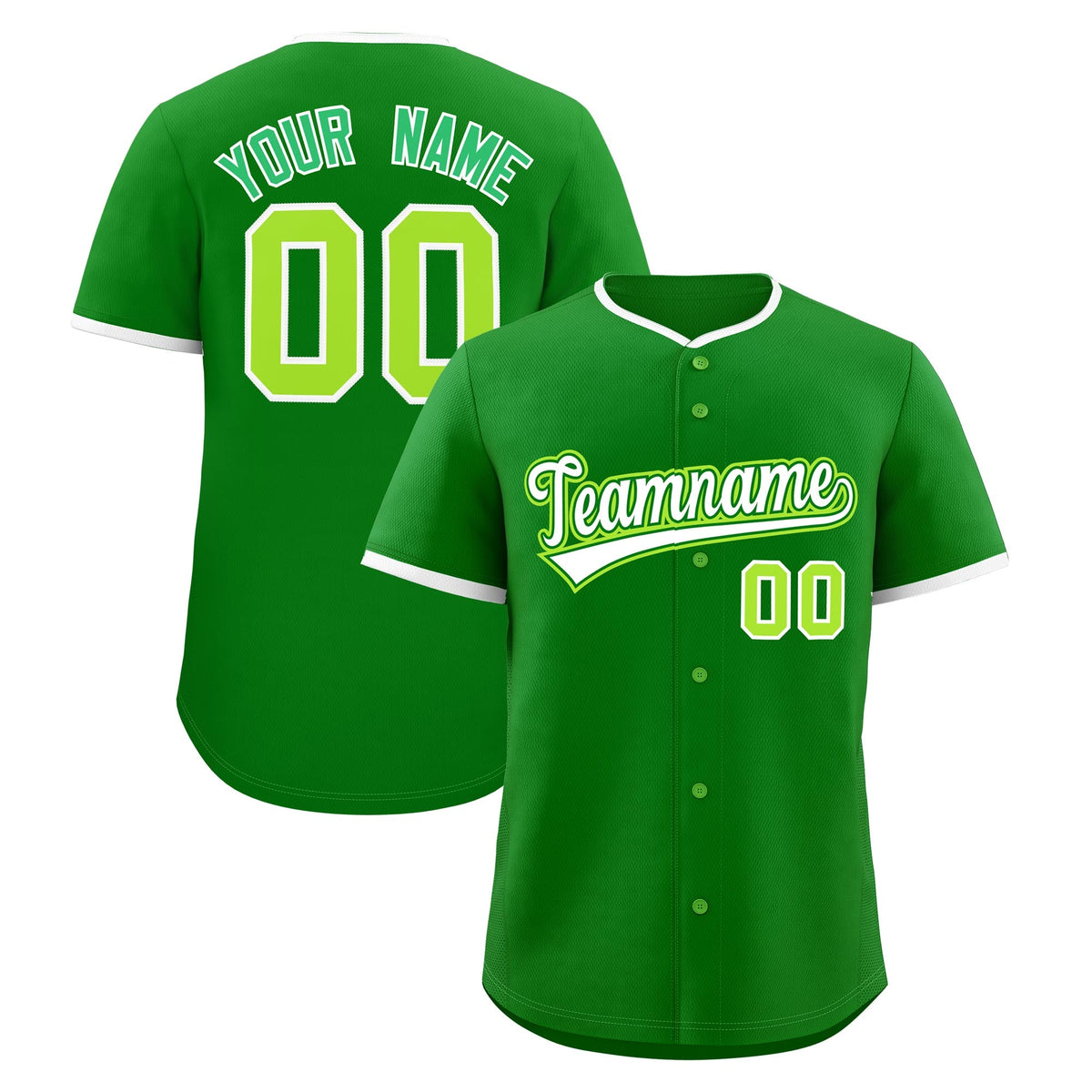 Custom Kelly Green White Neon Green Classic Style Stitched Sports Uniform For Men Women Youth Personalized Quick Dry Baseball Jersey| KXKSHOP
