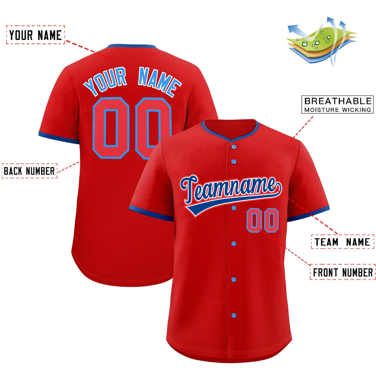 Custom Red Royal White Classic Style Stitched Sports Uniform For Men Women Youth Personalized Lightweight Baseball Jersey| KXKSHOP