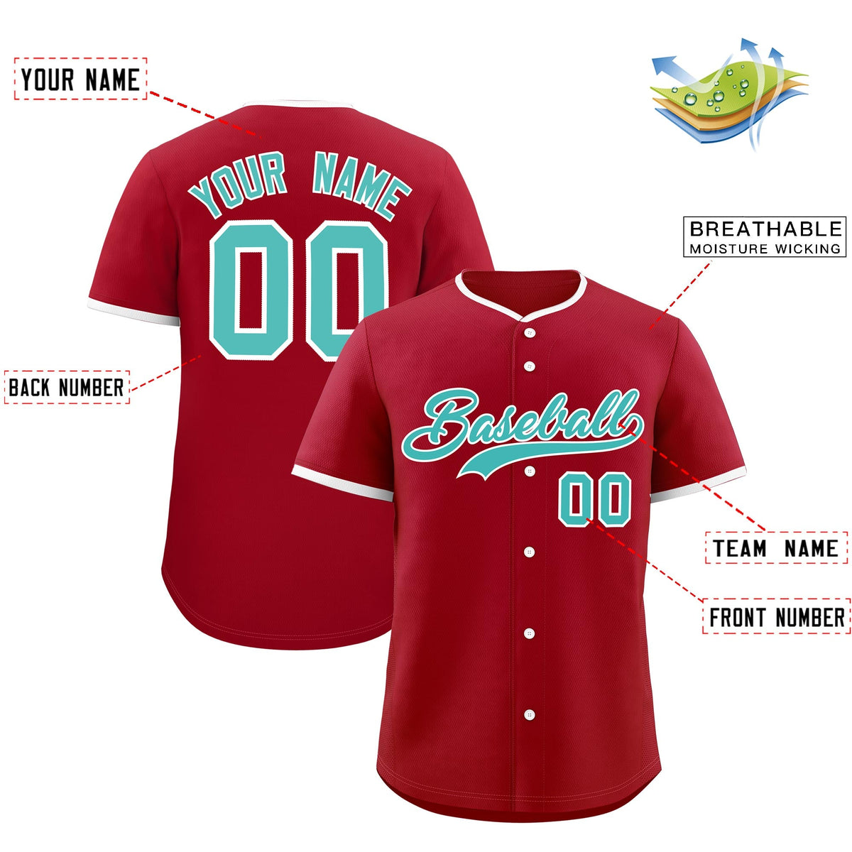 Custom Teal White Classic Style Stitched Sports Uniform For Men Women Youth Personalized Lightweight Baseball Jersey| KXKSHOP