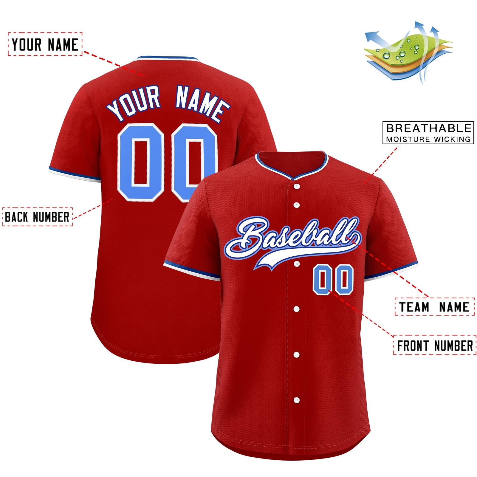 Custom Red White Royal Classic Style Stitched Sports Uniform For Men Women Youth Personalized Lightweight Baseball Jersey| KXKSHOP