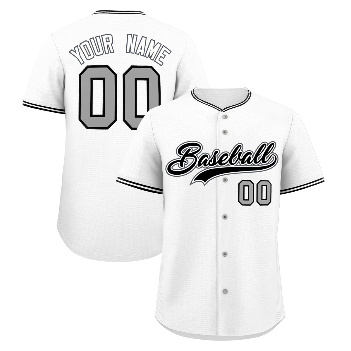 Custom White Black Gray Classic Style Stitched Sports Uniform For Men Women Youth Personalized Lightweight Baseball Jersey| KXKSHOP