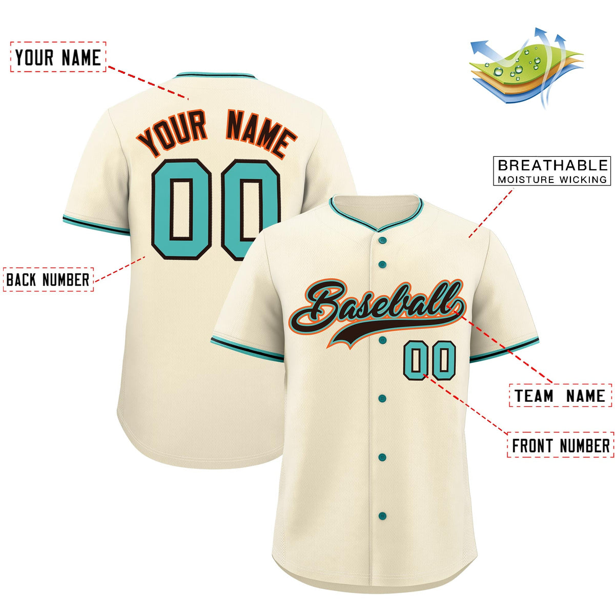 Custom Black Teal Brown Classic Style Stitched Sports Uniform For Men Women Youth Personalized Lightweight Baseball Jersey| KXKSHOP