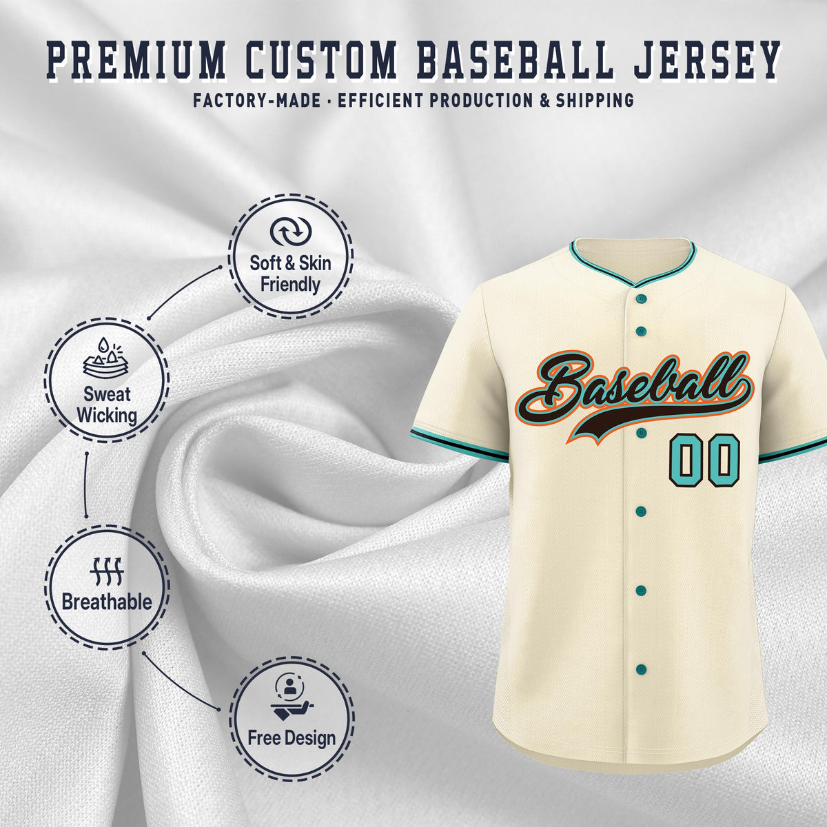 Custom Black Teal Brown Classic Style Stitched Sports Uniform For Men Women Youth Personalized Lightweight Baseball Jersey| KXKSHOP