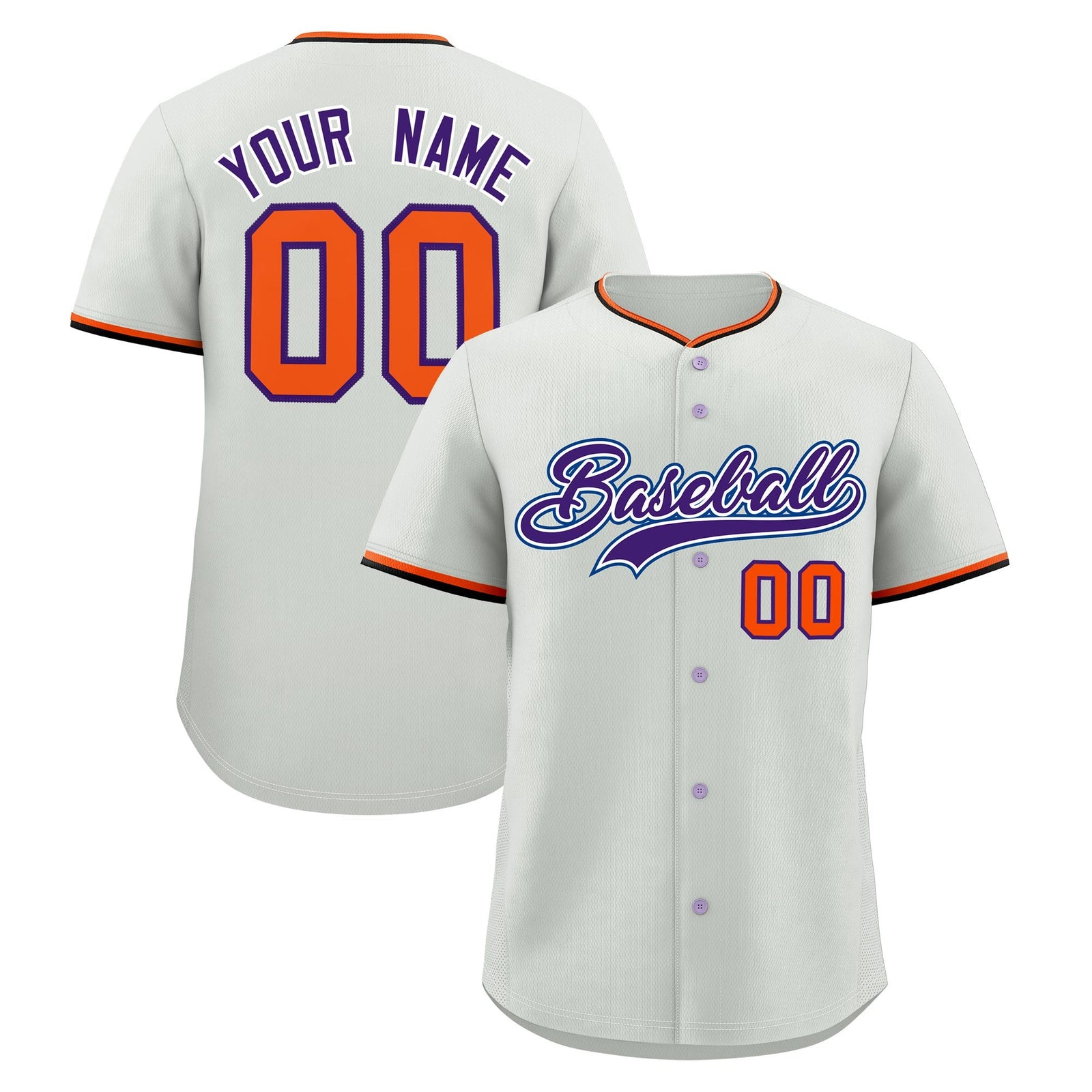 Custom Gray Black Purple Classic Style Stitched Sports Uniform For Men Women Youth Personalized Lightweight Baseball Jersey| KXKSHOP